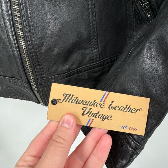 NWT Milwaukee Leather Vintage SFL2811 Women's Black Motorcycle Leather Jacket - Picture 8 of 9
